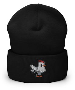 pixel huhn bestickte warme umgeschlagene hut videospiel hut 7345