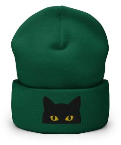 schwarze katze bestickte warme umgeschlagene hut geschenk für katzenmutter 4133