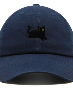 schwarze katze premium vaterhut gestickte baseballkappe mit schwarzer katze 4991