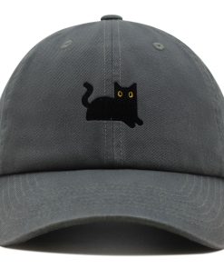 schwarze katze premium vaterhut gestickte baseballkappe mit schwarzer katze 6080