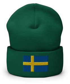 Schweden Flagge Bestickte Warme Winter Umgeschlagene Hut Schweden Geschenk schweden flagge bestickte warme winter umgeschlagene hut schweden geschenk 7721