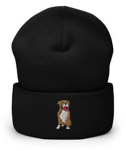 smoking pitbull bestickte warme beanie pitbull mutter geschenk 2068