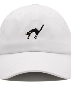 ängstliche katze premium vaterhut gestickte baseballkappe mit schwarzer katze 6975