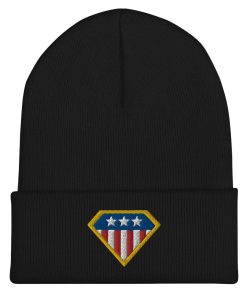 amerikanischer superheld bestickte cuffed beanie 8297