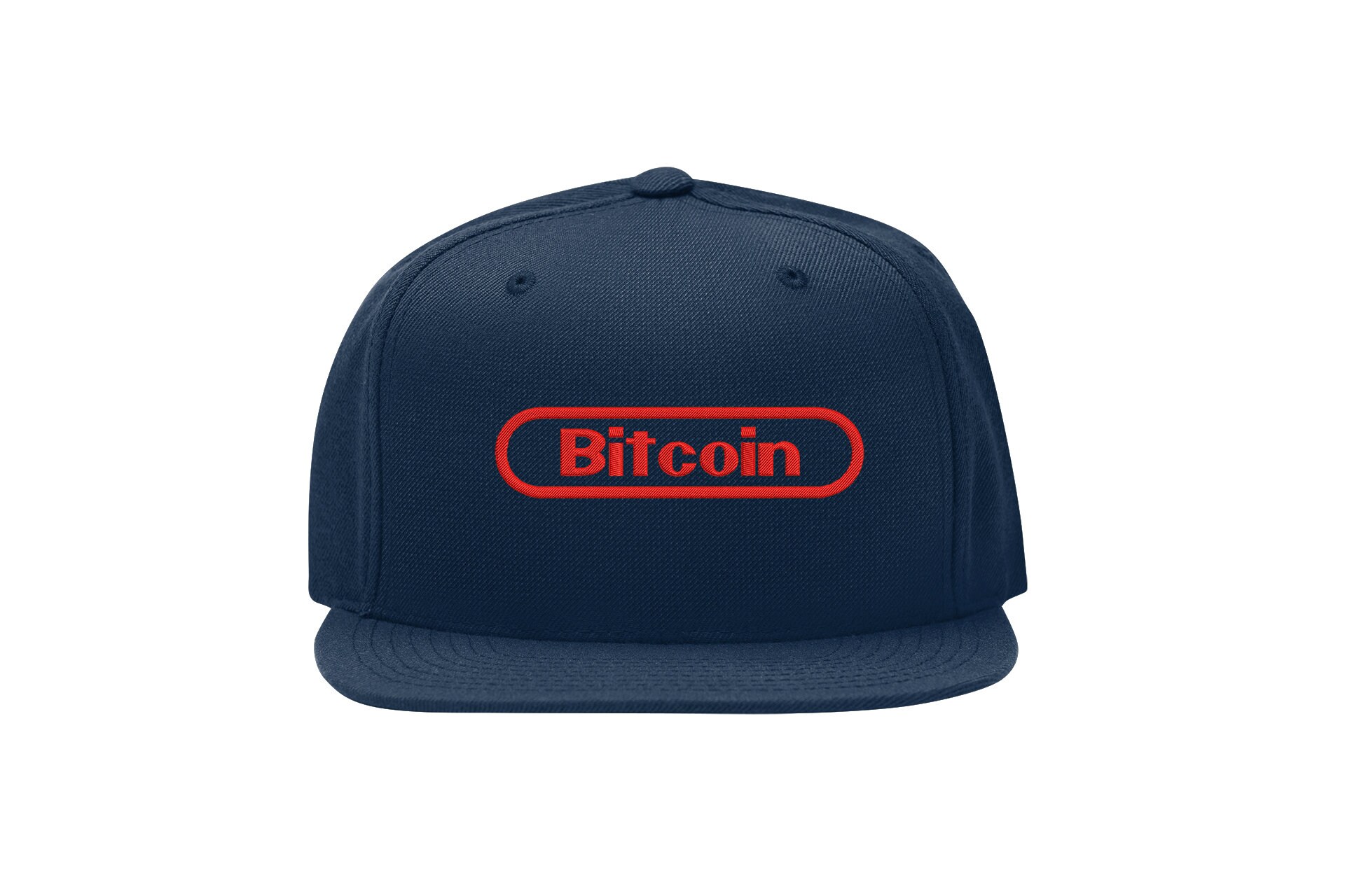 bitcoin old school snapback cap – gaming style logo, flat bill cap 7672