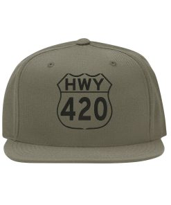 highway 420 snapback cap – lustig für cannabis weed, flat bill cap 7809