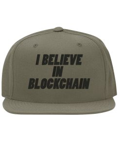 i believe in blockchain snapback cap – crypto bitcoin, flat bill cap 7167