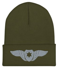 Israelische Luftwaffe IAF Pilotenflügel Bestickte Cuffed Beanie israelische luftwaffe iaf pilotenflügel bestickte cuffed beanie 7011