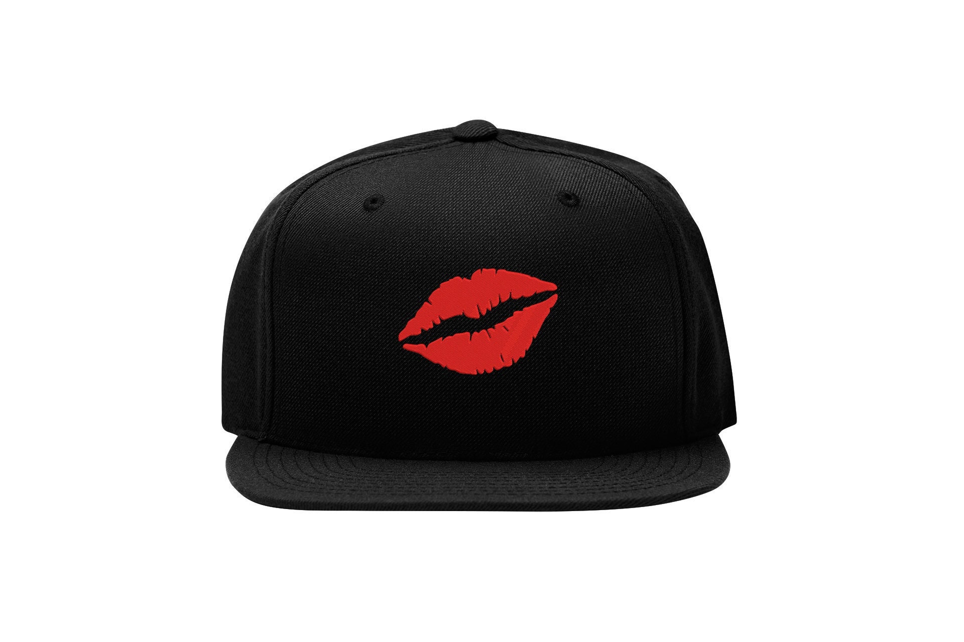 Lips Kiss Logo Snapback Cap – Lustig, Flat Bill Cap lips kiss logo snapback cap – lustig, flat bill cap 8744