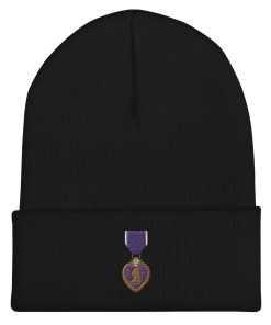 militärisches purple heart medaille bestickte cuffed beanie 7500