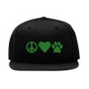 peace love paw snapback cap – animal lover, flat bill cap 8701
