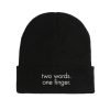 two words one finger beanie lustig für herbst und winter 3747