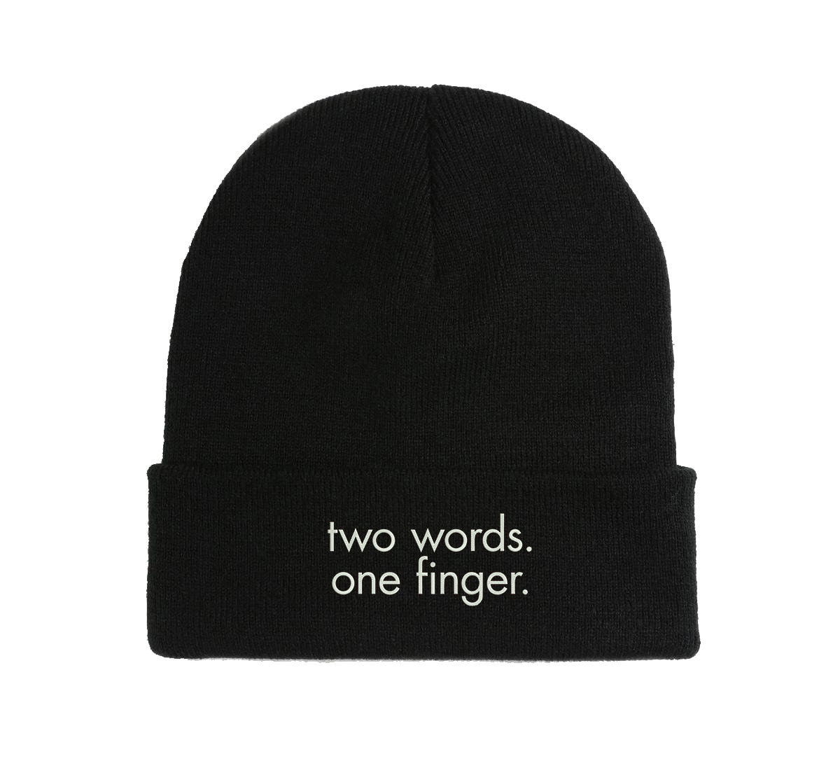 Two Words One Finger Beanie Lustig für Herbst und Winter two words one finger beanie lustig für herbst und winter 3747